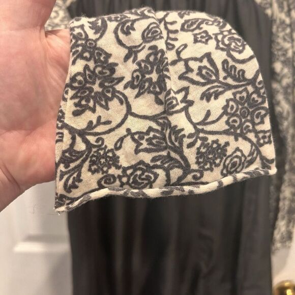 VELVET By Graham & Spencer Gray Silk Wool Printed Dress Lined Women's Silk Large - Picture 4 of 7